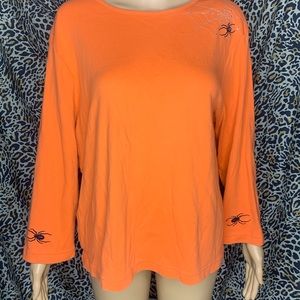 CB Casuals Plus Orange sweatshirt with spider/webs